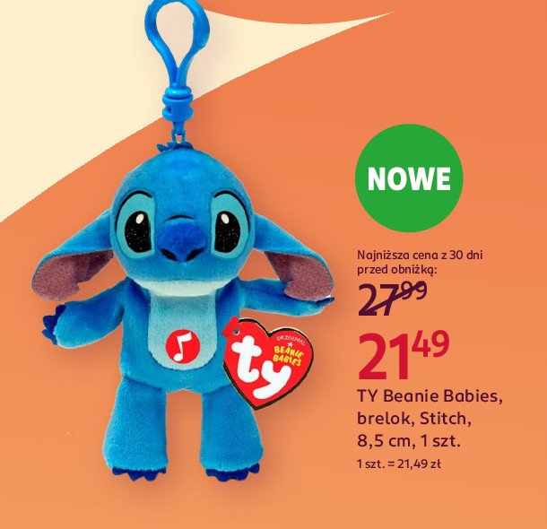 Brelok stitch 8.5 cm Ty beanie babies promocja