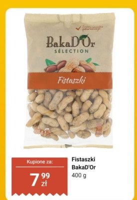 Fistaszki 400 g BakaD'Or promocja w Biedronka