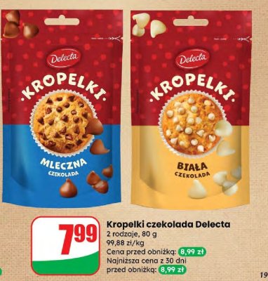 Kropelki czekolada biała  promocja w Dino