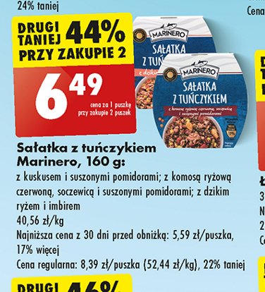 Sałatka kuskus z tuńczykiem i suszonymi pomidorami Marinero promocja