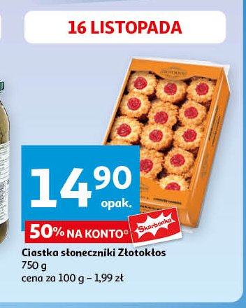 Ciastka słoneczniki Złotokłos promocja w Auchan