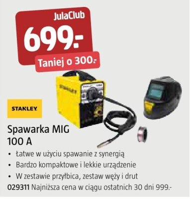 Spawarka MIG Stanley 100 A promocja w Jula