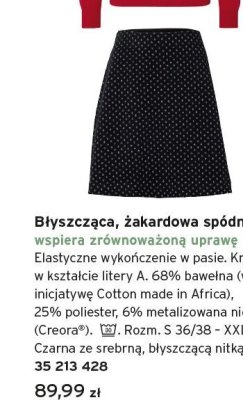 Błyszcząca żakardowa spódnica promocja w Tchibo