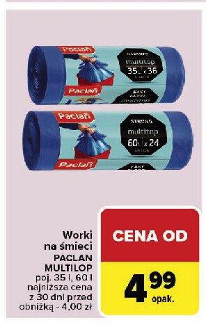 Worki na śmieci 60 l Paclan multitop promocja