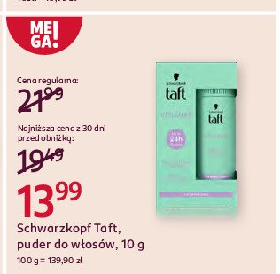 Puder do stylizacji włosów Taft volume promocja w Rossmann