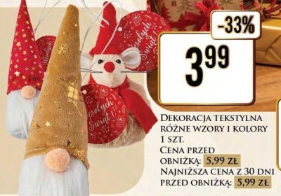 Dekoracja tekstylna różne wzory i kolory promocja w Dino