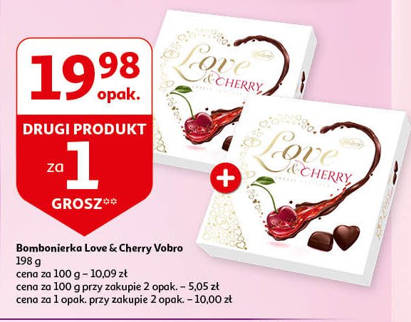 Bombonierka Vobro love & cherry promocja w Auchan