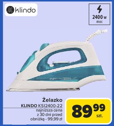 Żelazko ksi2400-22 Klindo promocja w Carrefour Market