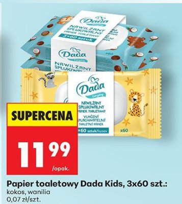 Papier toaletowy Dada Kids, 3x60 szt. promocja w Biedronka