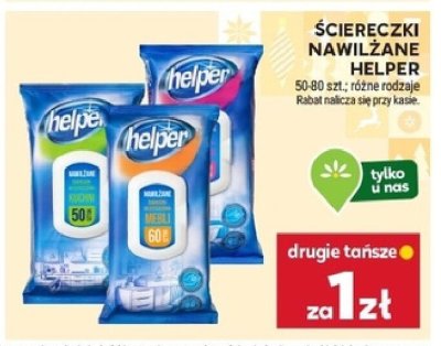 Ściereczki nawilżane Helper 50-80 szt., różne rodzaje promocja w Stokrotka