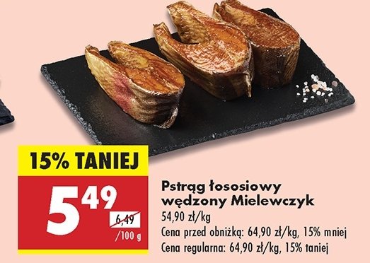 Pstrąg patroszony łososiowy Mielewczyk promocja w Biedronka