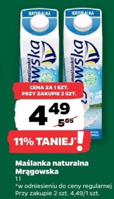 Maślanka naturalna  promocja w Netto