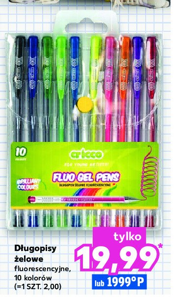 Długopisy żelowe fluorescencyjne Cricco promocja