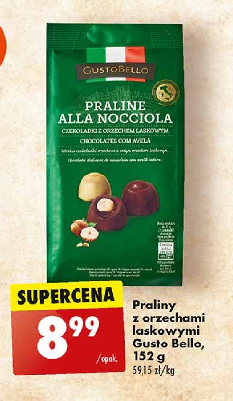 Czekoladki z orzechem laskowym Gustobello promocja