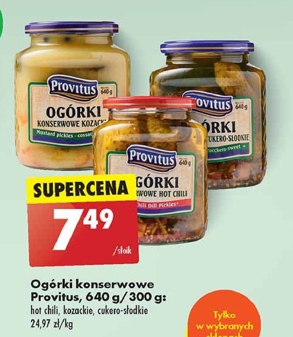 Ogórki hot chili Provitus promocja