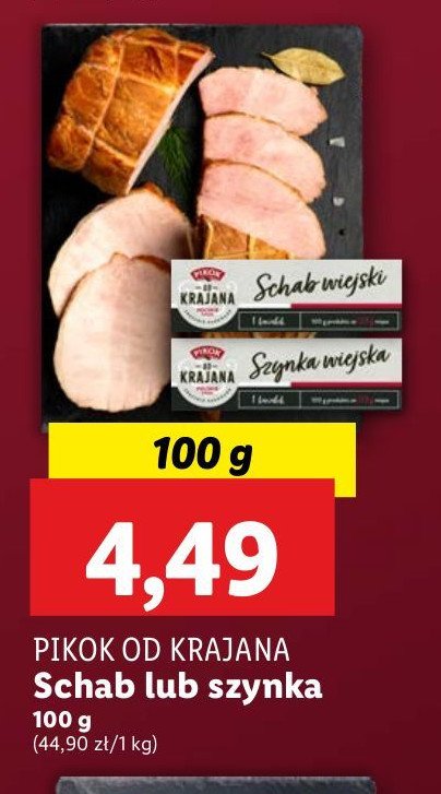 Szynka Pikok od krajana promocja w Lidl