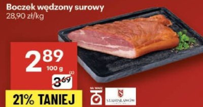 Boczek wędzony surowy promocja w Delikatesy Centrum