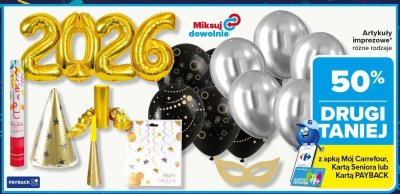 Artykuły imprezowe różne rodzaje promocja w Carrefour