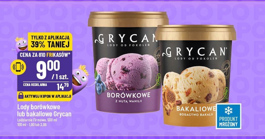 Lody borówkowe Grycan promocja