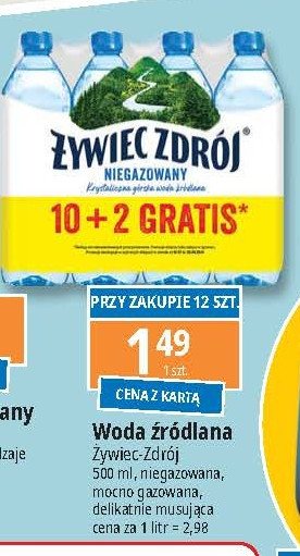 Woda delikatnie musująca Żywiec zdrój promocja