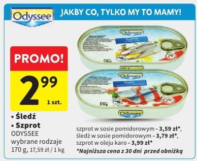 Śledź w sosie pomidorowym ODYSSEE promocja w Intermarche