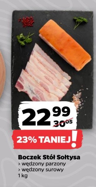 Boczek wędzony surowy Stół sołtysa promocja w Netto