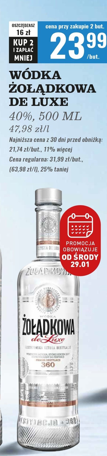 Wódka ŻOŁĄDKOWA GORZKA CZYSTA DE LUXE Żołądkowa promocja