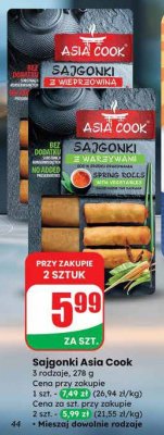 Sajgonki z warzywami Asia Cook promocja w Dino