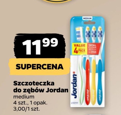 Szczoteczka do zębów medium Jordan total clean promocja