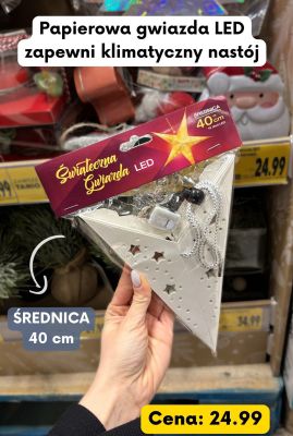 Papierowa gwiazda LED  promocja w Kaufland