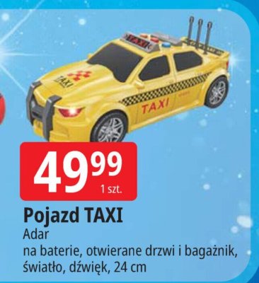 Pojazd TAXI na baterie, otwierane drzwi i bagażnik, światło, dźwięk, 24 cm promocja w Leclerc