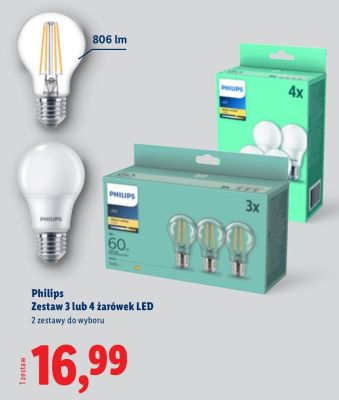 Zestaw 3 lub 4 żarówek LED promocja w Lidl