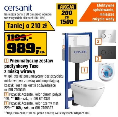 Przycisk Accento kolor czarny mat promocja w OBI