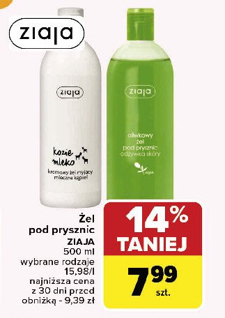 Kremowy żel myjący mleczna kąpiel Ziaja kozie mleko promocja w Carrefour