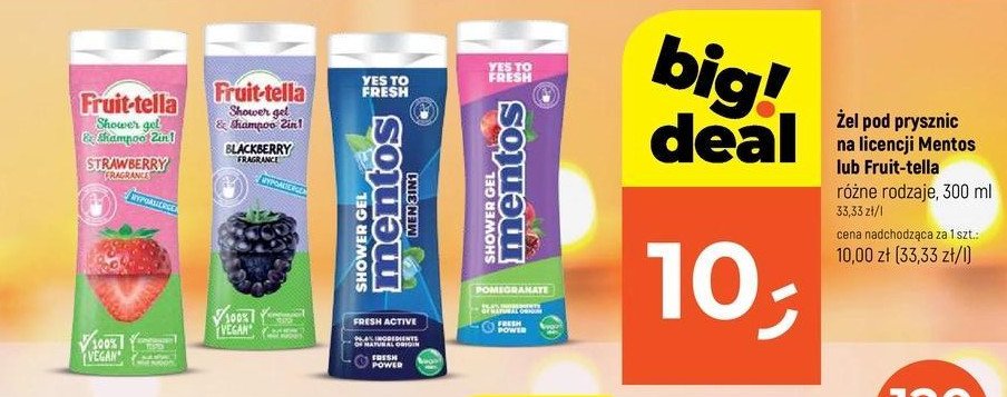 Żel pod prysznic fresh active Mentos promocja