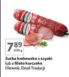 Kiełbasa krakowska sucha z fileta kurczaka Olewnik promocja