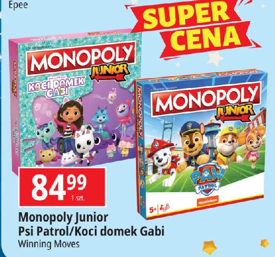 Gra monopoly junior koci domek gabi Hasbro promocja w Leclerc