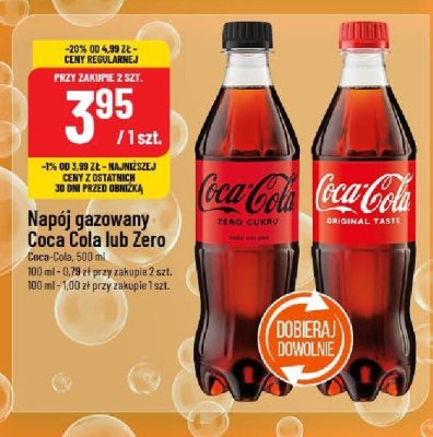 Napój gazowany Coca Cola lub Zero promocja w POLOmarket