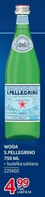 Woda S.Pellegrino 750ML butelka szklana promocja w Selgros