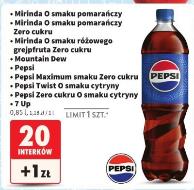 Napój gazowany 850 ml, różne rodzaje promocja w Intermarche