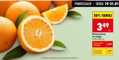 Pomarańcze na wagę promocja w Biedronka