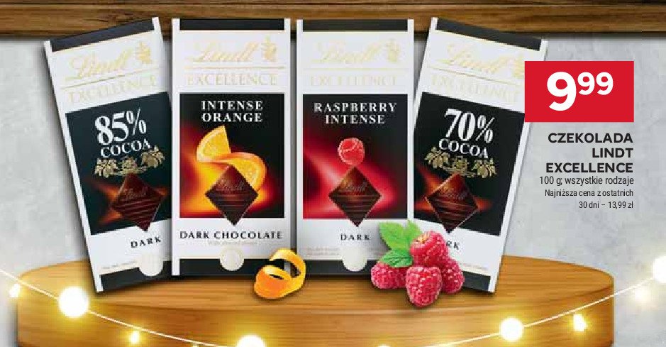 Czekolada dark raspberry intense Lindt excellence promocja w Stokrotka