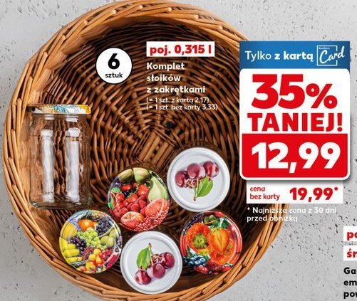 Komplet słoików z zakrętkami 315 ml promocja w Kaufland