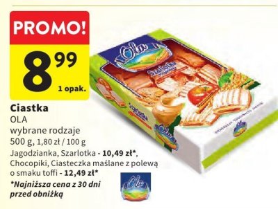 Ciastka OLA wybrane rodzaje promocja w Intermarche