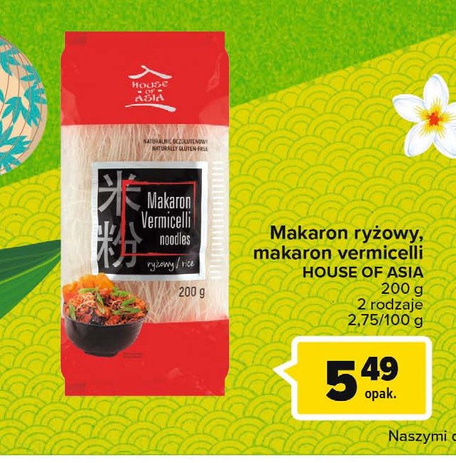 Makaron ryżowy vermicelli House of asia promocje