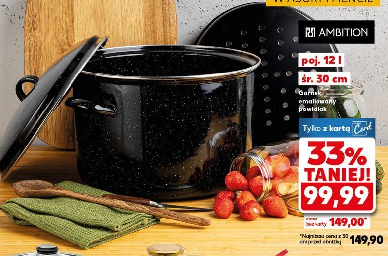 Garnek emaliowany powidlak 12 l Ambition promocja w Kaufland