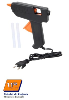 Pistolet do klejenia 40 watów z 2 nabojami promocja w Action