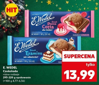 Czekolada E. Wedel różne rodzaje 203-220 g opakowanie promocja w Kaufland
