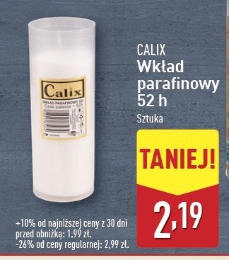 Wk艂ad parafinowy do znicza 52 h Calix promocja