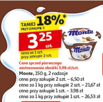 Deser Monte różne rodzaje promocja w Auchan